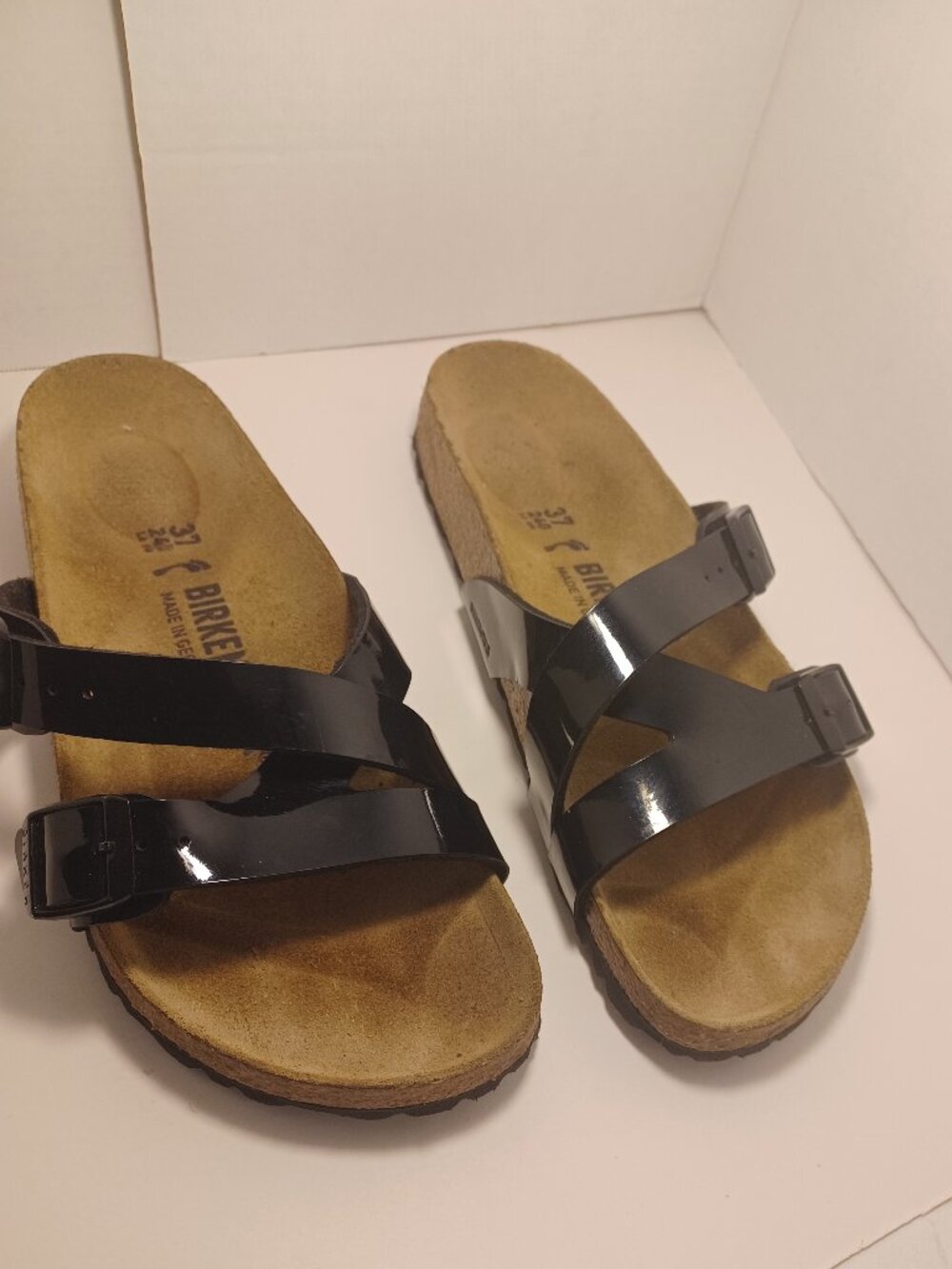 Birkenstock Yoa Black Patten 37 USL 7 Narrow Fit